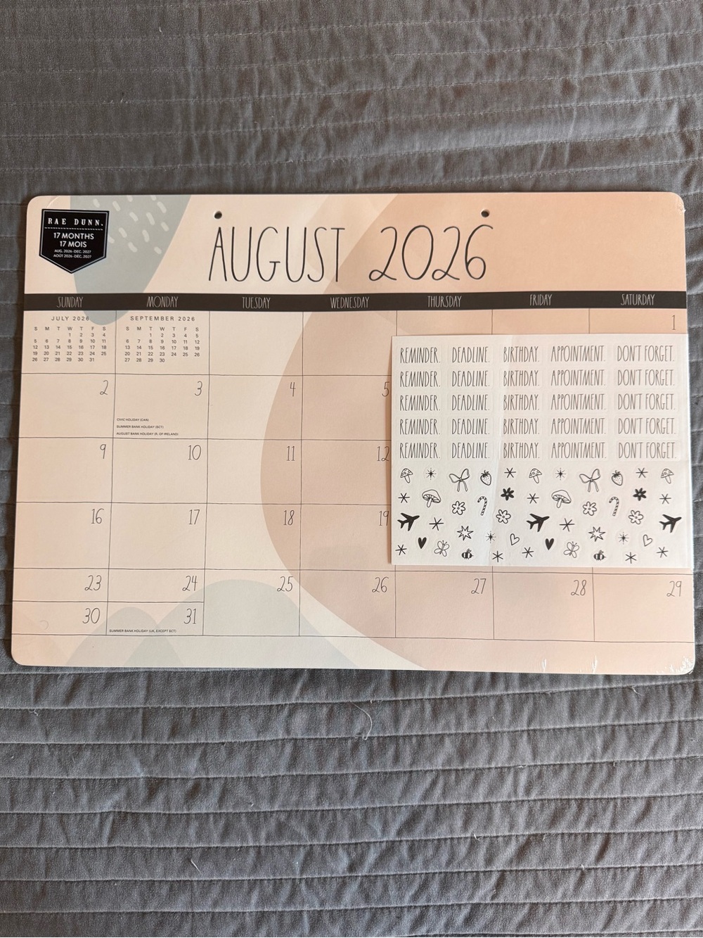 Rae Dunn Desk Calendar Pad